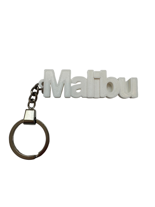 3D Printed Malibu Keychain - White