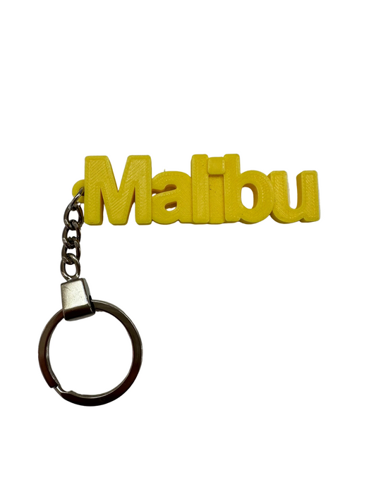 3D Printed Malibu Keychain - Yellow