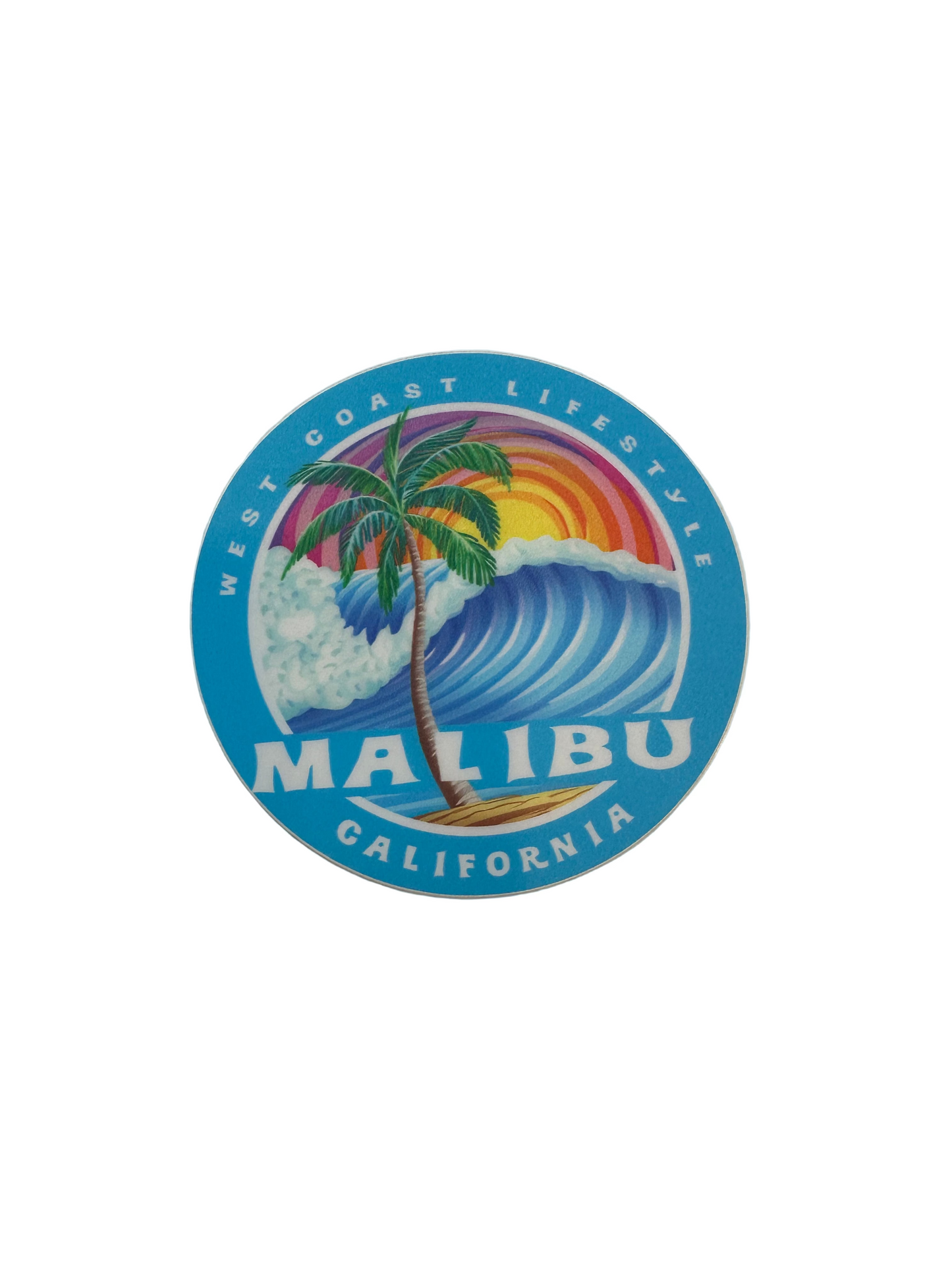 Blue Round Wave Sticker