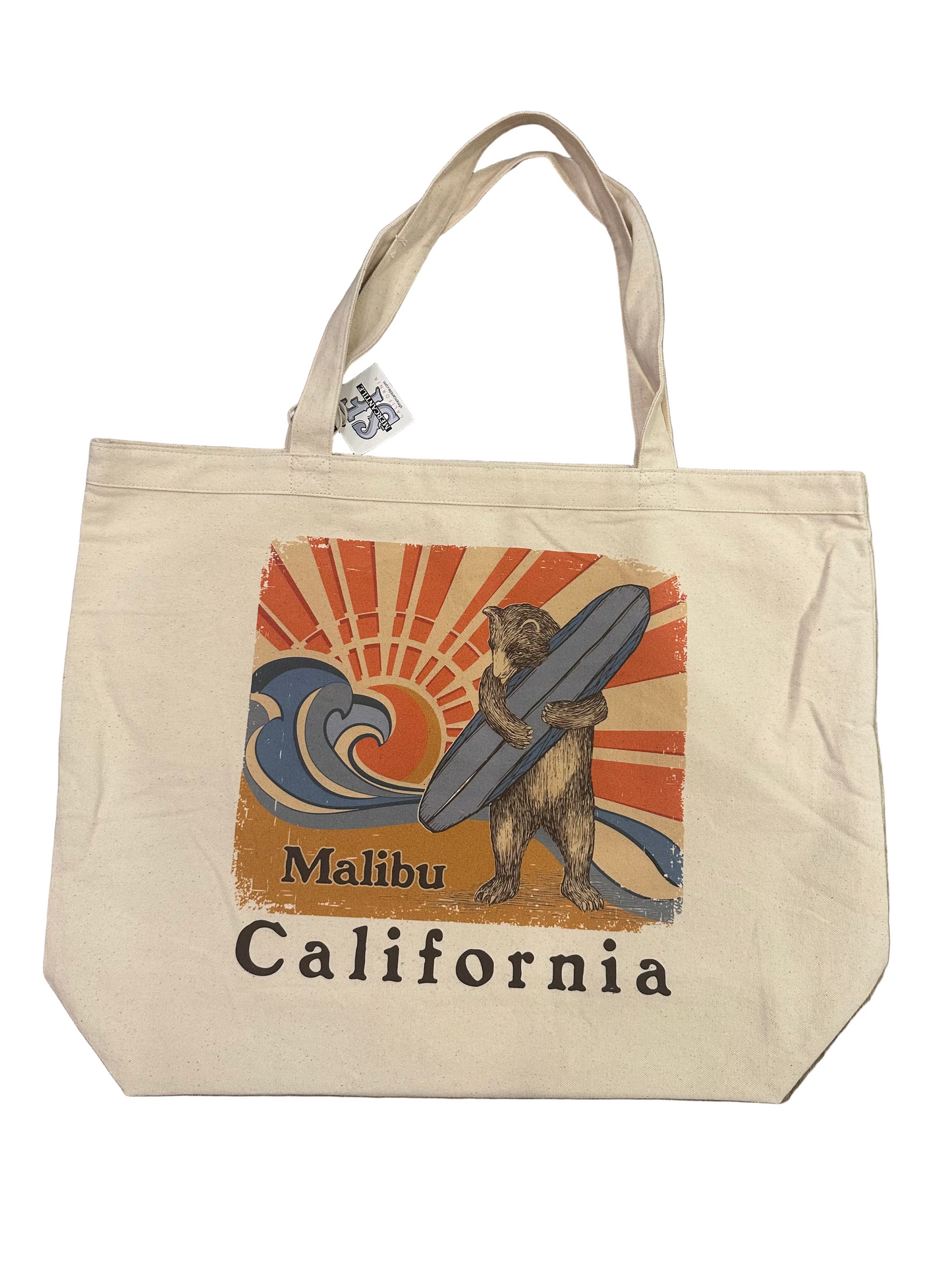 Large Surfing Bear Tote